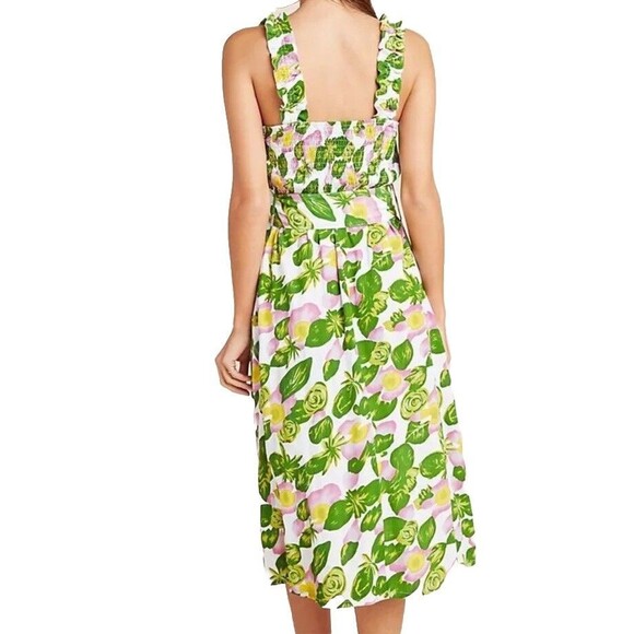 Faithfull the Brand Anthropologie Floral Midi‎ Dress NWT 10 Belt Garden Sundress - Picture 2 of 9